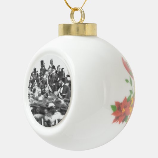 Abe Lincoln Gettysburg Rede: Ende des Zivilen Krie Keramik Kugel-Ornament (Rechts)