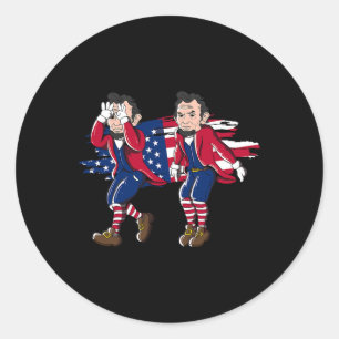Abe Lincoln Griddy Amerikanische Flagge 4. Juli Runder Aufkleber