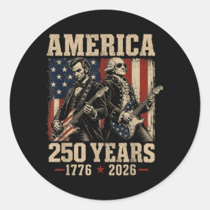Abe Lincoln Gründungsvater Gitarre 250. Runder Aufkleber