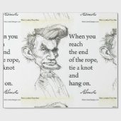 Abe Lincoln & Hang on Tight Quote Geschenkpapier (Flach)