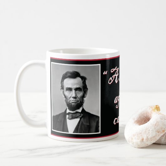 Abe Lincoln ist ein Haus, das gegen sich selbst ge Kaffeetasse (Mit Donut)