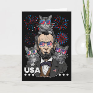 Abe Lincoln Katzenliebhaber Lustig 4. Juli Unabhän Karte