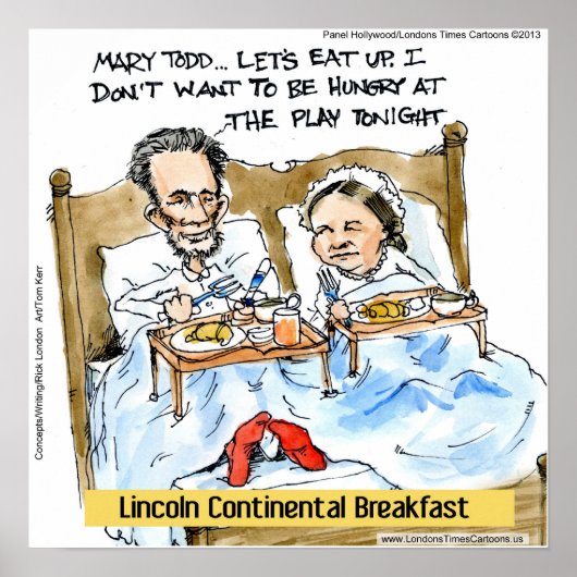 Abe Lincoln & Mary Todd in Bed Funny Poster (Vorne)
