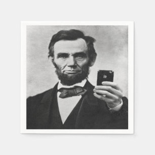 Abe Lincoln mit Handy Serviette