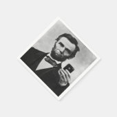 Abe Lincoln mit Handy Serviette (Ecke)