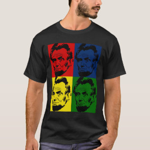 Abe Lincoln Moderne 4 Farben Portrait T-Shirt
