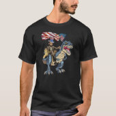 Abe Lincoln Murica T Rex Funny 4. Juli USA T-Shirt (Vorderseite)