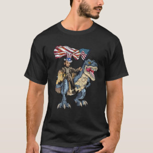 Abe Lincoln Murica T Rex Funny 4th July USA T-Shirt