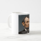 Abe Lincoln & Patriotic Zitat Kaffeetasse (Vorderseite Links)