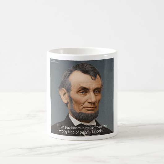 Abe Lincoln & Patriotic Zitat Kaffeetasse (Mittel)