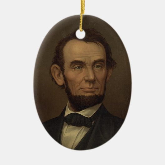 Abe Lincoln Porträt-Verzierung Keramik Ornament (Vorne)