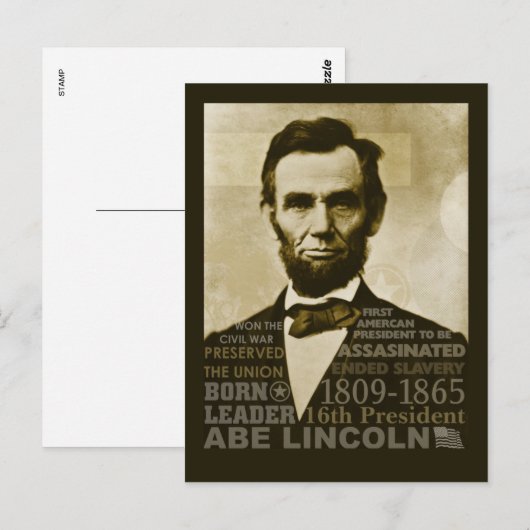 Abe Lincoln Postkarte (Vorne/Hinten)