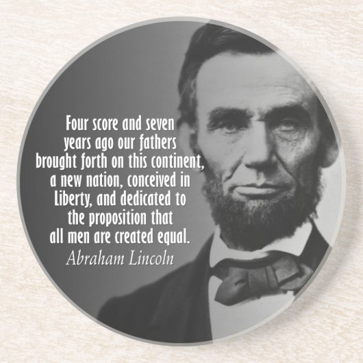 Abe Lincoln Quotation - Gettysburg Rede Untersetzer (Vorne)
