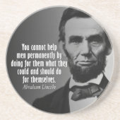 Abe Lincoln Quote für Ansprüche Sandstein Untersetzer (Vorne)