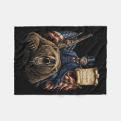 Abe Lincoln Reitbär Mit Deklaration Lustig Fleecedecke (Vorderseite (Horizontal))