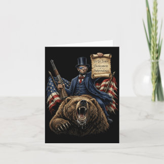 Abe Lincoln Reitbär Mit Deklaration Lustig Karte