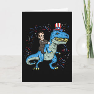 Abe Lincoln Reitet Ein Dinosaurier-Shirt T-rex 4. Karte