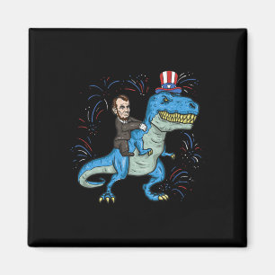 Abe Lincoln Reitet Ein Dinosaurier-Shirt T-rex 4.  Magnet