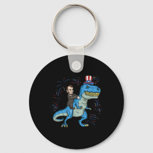 Abe Lincoln Reitet Ein Dinosaurier-Shirt T-Rex 4. Schlüsselanhänger