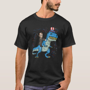 Abe Lincoln reitet einen Dinosaurier T Rex 4. Juli T-Shirt