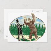 ABE LINCOLN: SASQUATCH HUNTER - Funny Bigfoot Logo Postkarte (Vorne/Hinten)