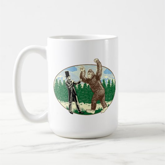 ABE LINCOLN: SASQUATCH JÄGER - lustiges Kaffeetasse (Links)