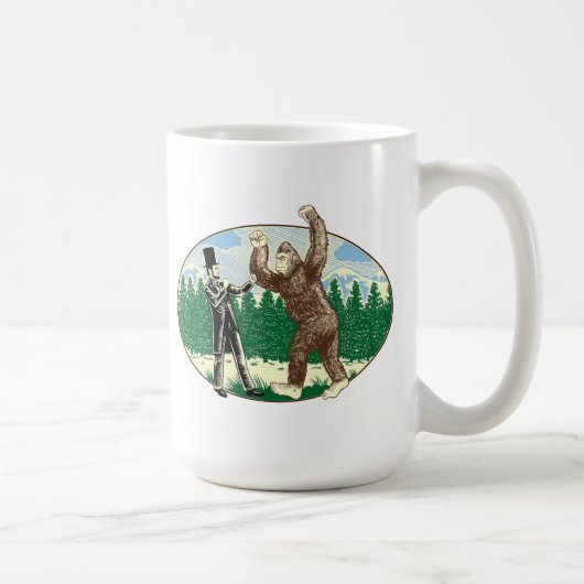 ABE LINCOLN: SASQUATCH JÄGER - lustiges Kaffeetasse (Rechts)