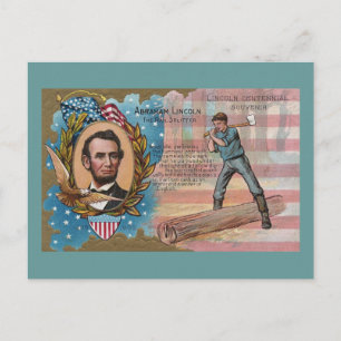 Abe Lincoln Schienenschotter-Jahrhundert-Souvenir Postkarte