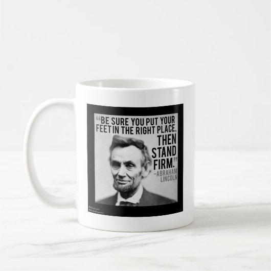 Abe Lincoln & "Stand Firm" Zitat Kaffeetasse (Links)