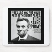 Abe Lincoln & "Stand Firm" Zitat Mousepad (Vorne)
