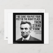 Abe Lincoln & "Stand Firm" Zitat Postkarte (Vorne/Hinten)