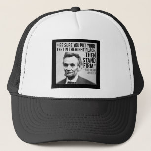 Abe Lincoln & "Standhaft bleiben" Zitat Truckerkappe