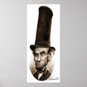 Abe Lincoln Stovepipe Hut Karikatur Poster