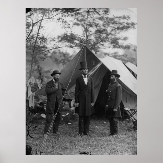 Abe Lincoln und A. Pinkerton Schlachtfeld Antietam Poster (Vorne)