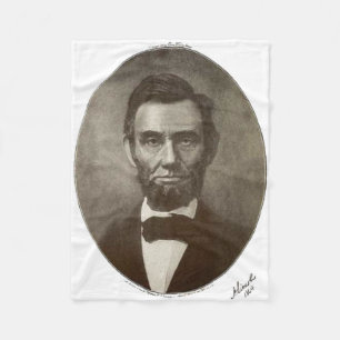 Abe Lincoln US-Präsident Vintag Portrait USA Fleecedecke