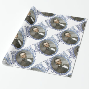 Abe Lincoln US-Präsident Vintag Portrait USA Geschenkpapier
