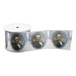 Abe Lincoln US-Präsident Vintag Portrait USA Satinband