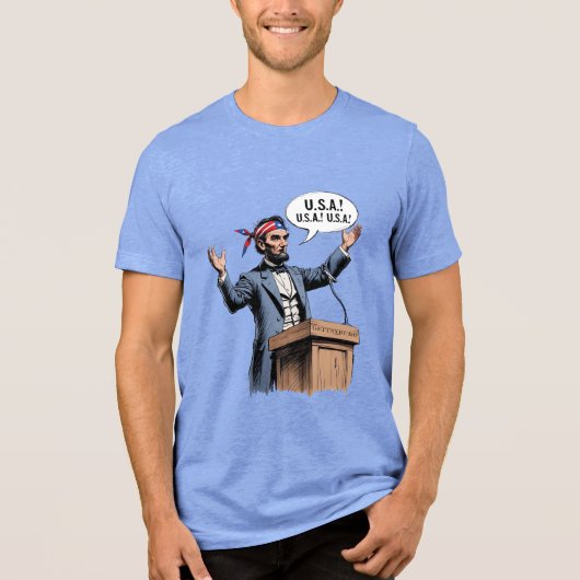 Abe Lincoln: "USA! USA! USA!" Tri-Blend Shirt (Vorderseite)
