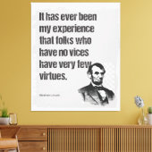 Abe Lincoln Vice & Virtue Quote Art Leinwanddruck (Insitu (Wohnzimmer))