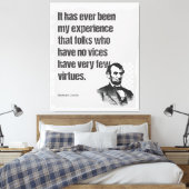 Abe Lincoln Vice & Virtue Quote Art Leinwanddruck (Insitu (Schlafzimmer))