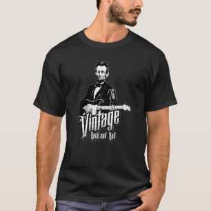 Abe Lincoln Vintag Rock and Roll Guitar Music T-Shirt