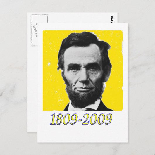 Abe Lincoln YELLOW 1809 2009 Postkarte (Vorne/Hinten)