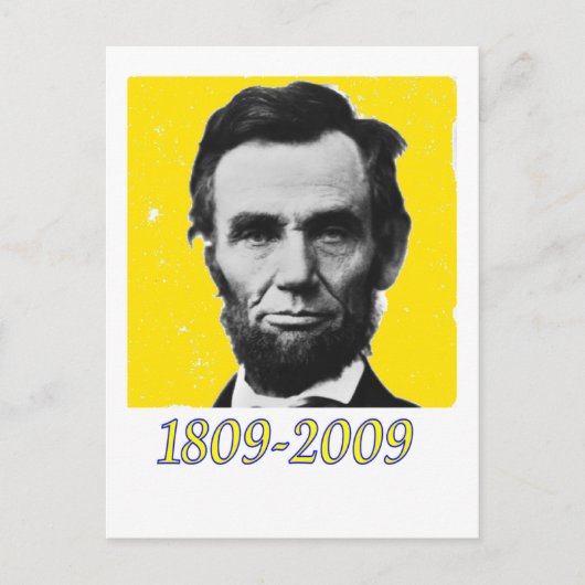Abe Lincoln YELLOW 1809 2009 Postkarte (Vorderseite)