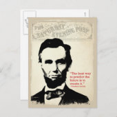 Abe Lincoln Zitat Postkarte (Vorne/Hinten)