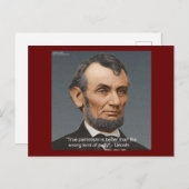 Abe Lincoln Zitat "True Piety" Postkarte (Vorne/Hinten)