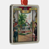 Abe Lincolns Springfield-Zuhause Vintag Silbernes Ornament (Rechts)