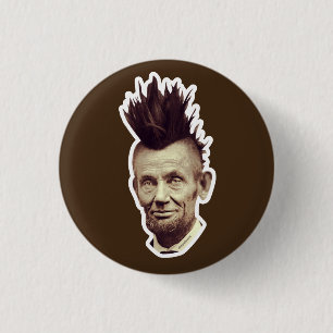 Abe mit einem Mohikaner-Knopf Button