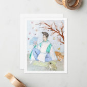 Abe no Seimei Originalkunstwerk Mitteilungskarte (Vorderseite/Rückseite Beispiel)