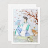 Abe no Seimei Originalkunstwerk Mitteilungskarte (Vorne/Hinten)