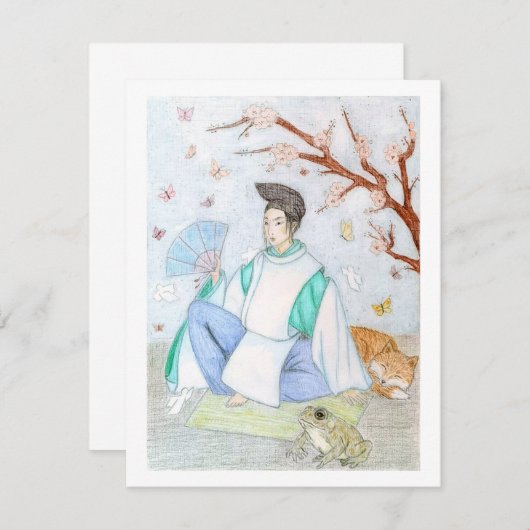 Abe no Seimei Originalkunstwerk Mitteilungskarte (Vorne/Hinten)